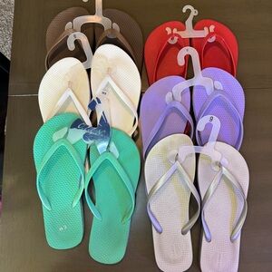 Old Navy Women's Sandals - Red, Purple, Green, Brown, white (8)… silver (9)